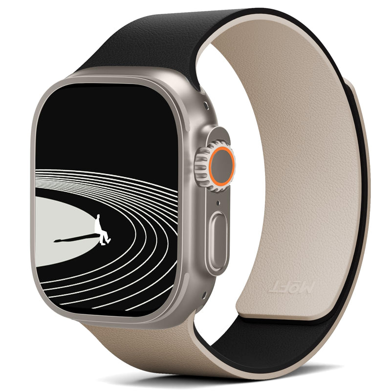 MOFT Snap Duo Watch Bands Compatible with Apple Watch, Quick Magnetic Wear, Duo-Color Design & Soft Silicone, iWatch Bands for Ultra 3/2/1, Series 11/10/9/8/7/SE/6/5/4/3/2/1, 38/40/41/42/44/45/46/49mm Vast Black x Stardust
