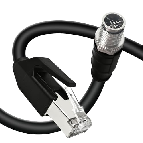 9.9FT M12 8 Pin X Code Male to RJ45 Industrial Cable High Flexible Shielded Ethernet Cable for Industrial Camera 3M 9.9 Feet