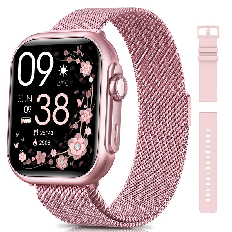 Smart Watch for Women Men Fitness: Smartwatch for iPhone Android with SpO2 Blood Oxygen/Heart Rate Monitor, Sleep Tracking, Bluetooth Calls , 120+ Sports Modes, IP68, 2 Bands 30-Day Battery Life