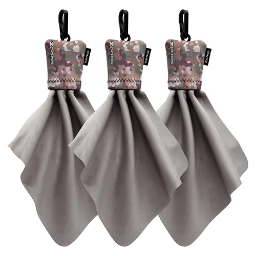 SPUDZ Classic Microfiber Lens Cleaner – Clip-On Pouch, Washable – for Binoculars, Scopes, Glasses, Screens | Classic | Multi-Camo, 6 x 6 Inch (3-Pack) 6 x 6 Inch (3-Pack)