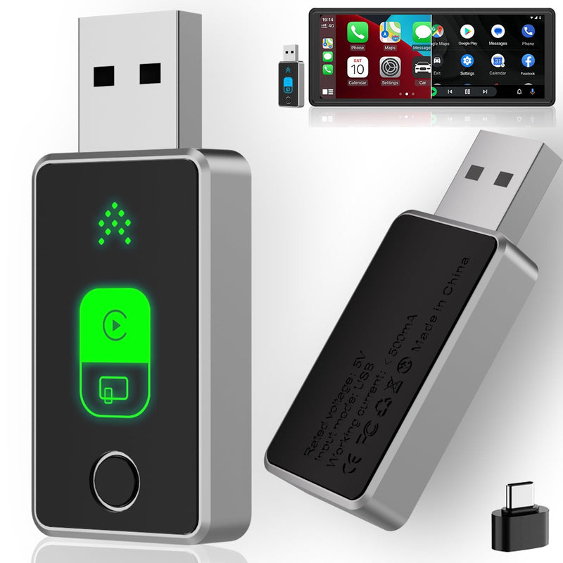 2026 Wireless CarPlay Adapter for iPhone & Android Auto 2-in-1 Dongle | One-Touch Switch for Carplay & Android Auto Convert, Plug & Play, Easy setup, Fast & Stable Auto Connect