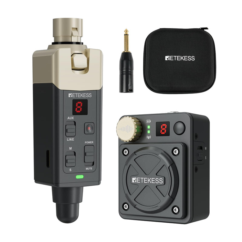 Retekess TA101 Wireless in Ear Monitor System,IEM System | for Singers, Small Stages, Band Rehearsals, Church, Studio, Stereo/Mono, Low Latency,8 Channels 1 Transmitter and 1 Receiver