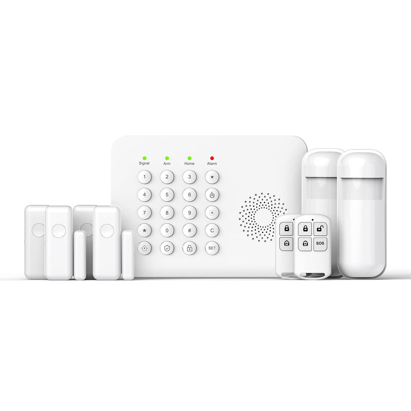 [AUSTRALIA] - LWOHSI Home Security Systems,Wireless DIY Burglar Alarm Kits,Smart Home Alarm System with Window/Door Sensor,PIR Motion Detector,Voice Control with Alexa and Google,4G SMS/Tuya App Alerts (A02F-US-C) A02F-US-C 