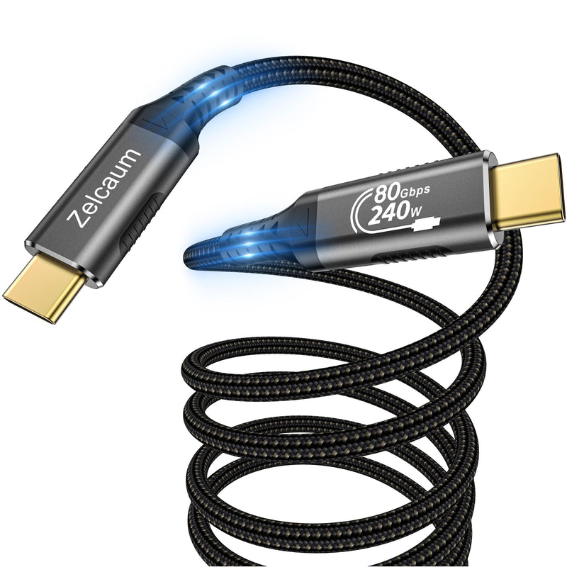 USB C Thunderbolt 5 Cable 120Gbps Bandwidth, 80Gbps Date, 16K 8K 4K Video Sync Display, 240W Fast Charging, Fully Compatible with Thunderbolt 4/3, Type USB-C, USB4 / Gen4 Devices 10FT Male to Male