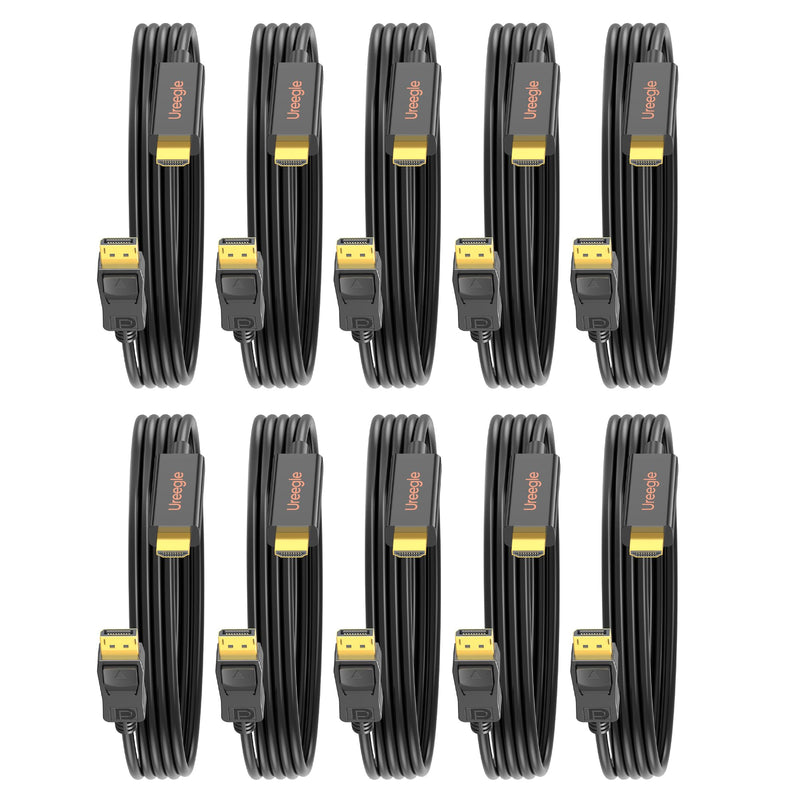 DisplayPort to HDMI Cable 6ft 10 Packs, Uni-Directional DP (Source) to HDMI (Display) Cable 1080P for Monitor Projector HDTV NVIDIA AMD Graphics, Gold-Plated Plug, Compatible Dell HP Lenovo 6.6 Feet 10 Pack
