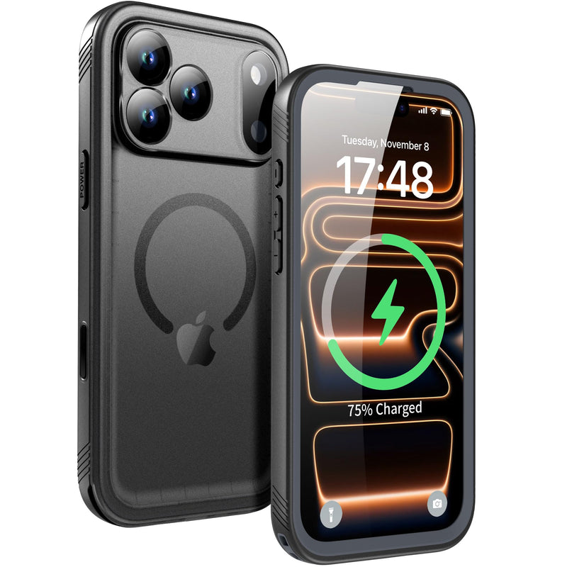 SPORTLINK for iPhone 17 Pro Max Waterproof Case, Mag/Black | Military-Grade Heavy-Duty 360° Full-Body Protection with Built-in Screen & Camera Protectors, Dustproof, Shockproof Black/Mag for iPhone 17 Pro Max (6.9")