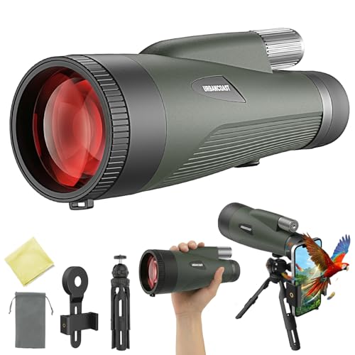 15x65 Monoculars for Adults High Powered 65mm Waterproof Fogproof Telescope Green