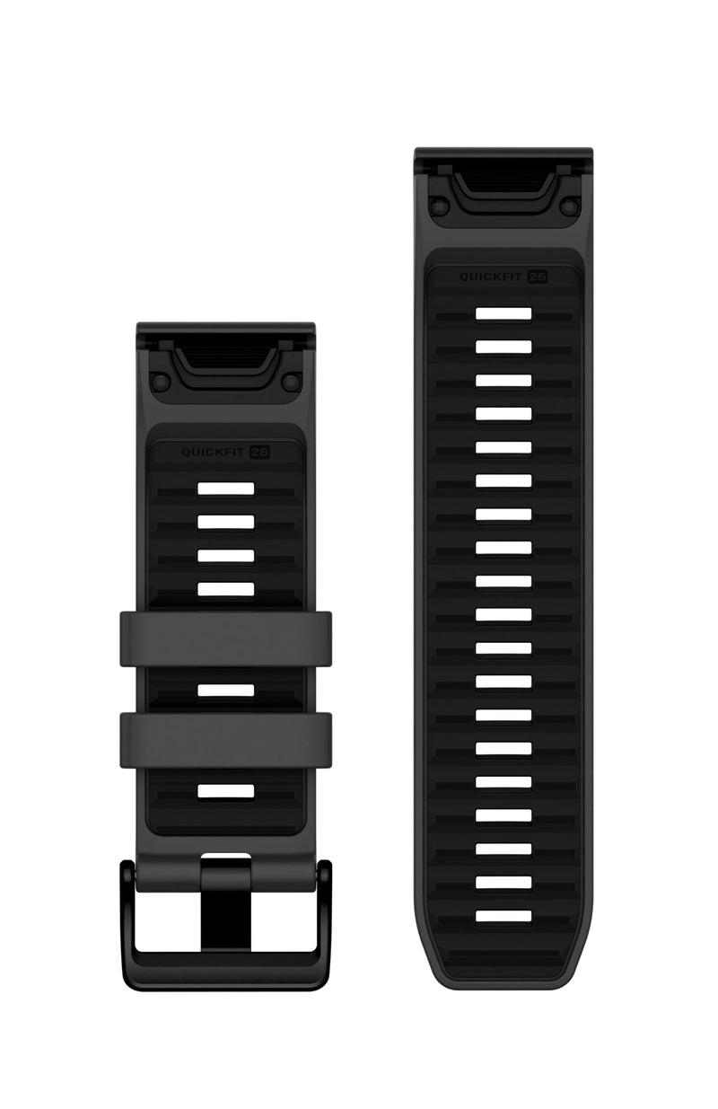 Garmin QuickFit 26 Watch Bands Graphite/Black Silicone - 010-13393-10