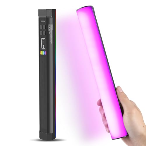 114 LEDs RGB Video Light Wand, Magnetic Handheld Magnetic Tube Light 2500K-9000K CCT & 20 Scene Modes with 3000mAh Battery, 95+ CRI, 120° Beam Angle for Photography YouTube TikTok Vlog 11.8 inch