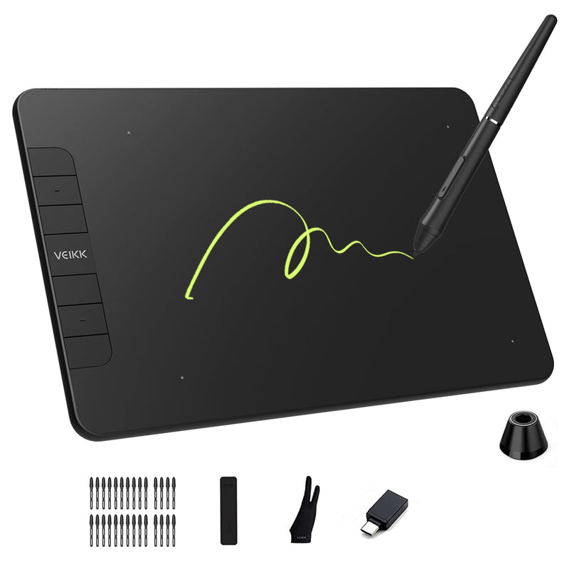 VEIKK VK640 Drawing Tablet, 6x4 Inch Pen Tablet | 8192 Pressure Levels, 6 Shortcut Keys, For Drawing, Design, Painting,Sketching and E-signatures, Digital Graphic Tablet 6*4 inch