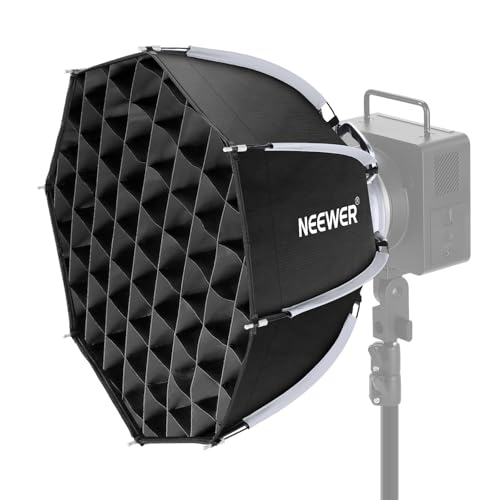 NEEWER Basics Octagonal Softbox Bowens Mount, 17.7" Quick Release Soft Box Lighting Set with Grid, Compatible with Aputure 150c Compatible with Godox SL60w, for FS300C FS150B HB80C CB200C Q6, NS62P 45cm/17.7"