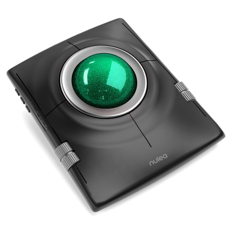 Nulea Wireless Trackball Mouse Ergonomic 55mm Large Ball Ambidextrous | Rechargeable mouse with free spin scroll wheel,quiet clicks,Bluetooth USB connection,smooth tracking,PC Mac compatible-Green Green