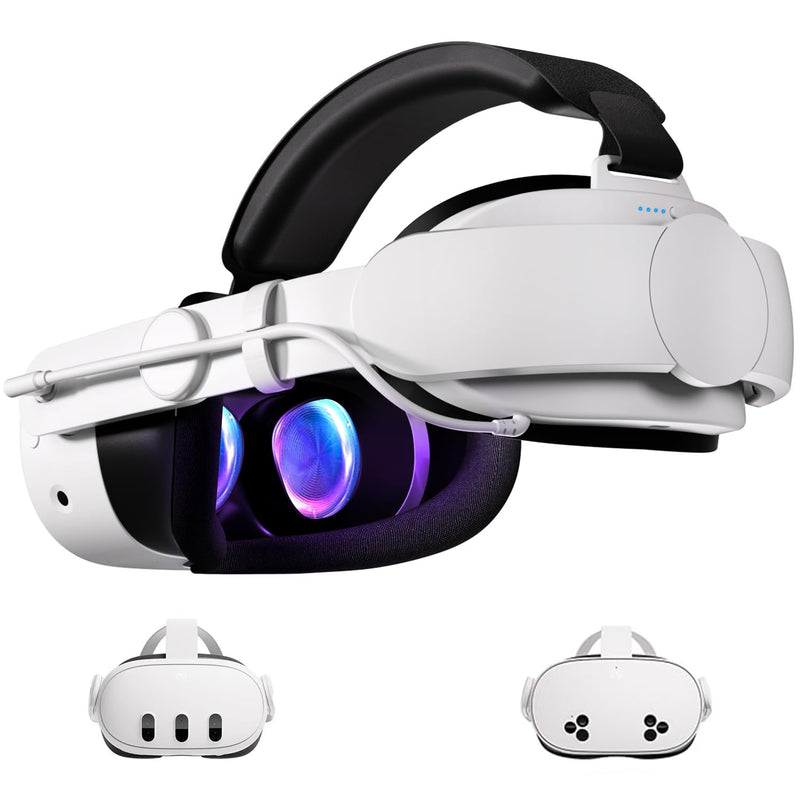 Hurra Head Strap with Battery Compatible with Meta/Oculus Quest 3/ 3S | 10000mAh Fast Charging Detachable Battery Pack Extend 5-7H Playtime, Adjustable Elite Strap Enhanced Support & Balance in VR
