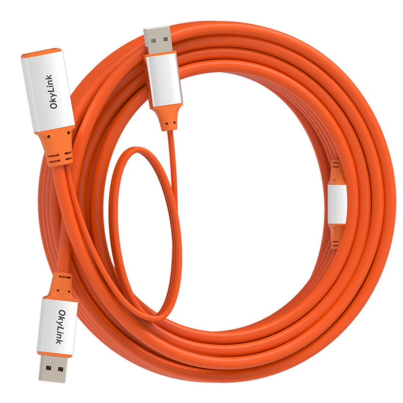 OkyLink Active USB 3.2 Gen 2 Extension Cable 10Gbps 10Gbps, 32ft | 10m, Male to Female, Powered Active Signal Amplifier, for Industrial Vision, Kiosk & In-Wall Installation USB3.2(10Gbps) 32ft (10m)