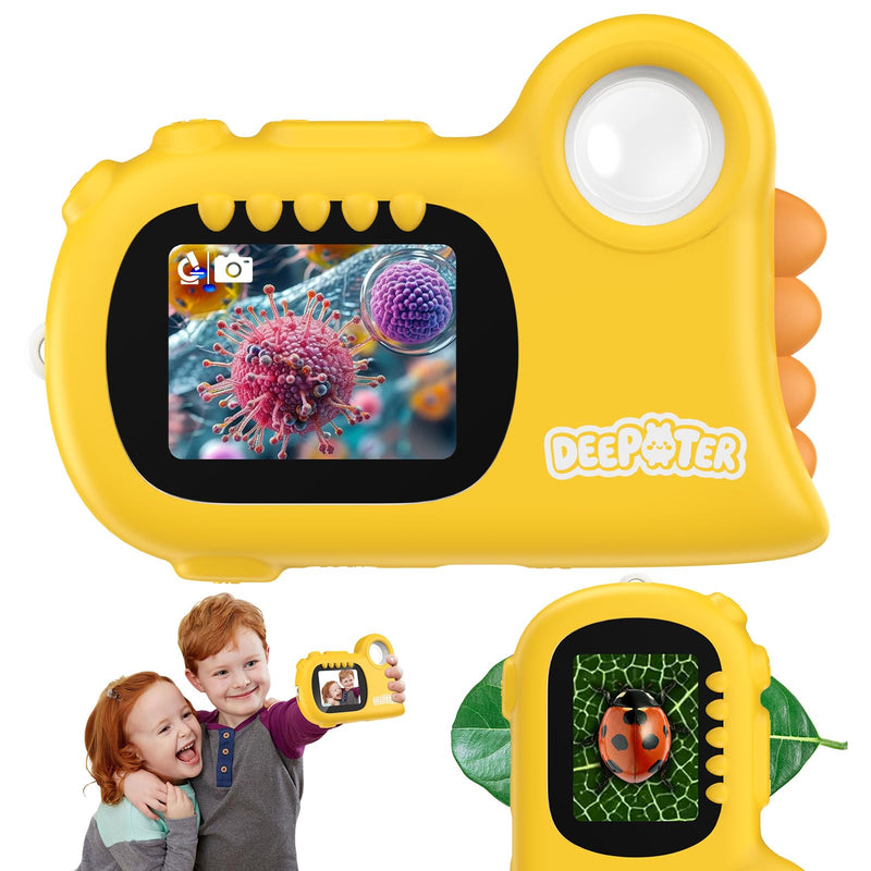 [AUSTRALIA] - 2 in 1 Microscope for Kids & Video Camera, Deepoter 1000X Digital Microscope with 2.0" Screen, Portable Handheld Kids Camera Toys, STEM Educational Science Kit Gifts for 3-12 Age Years Old Boys Girls 