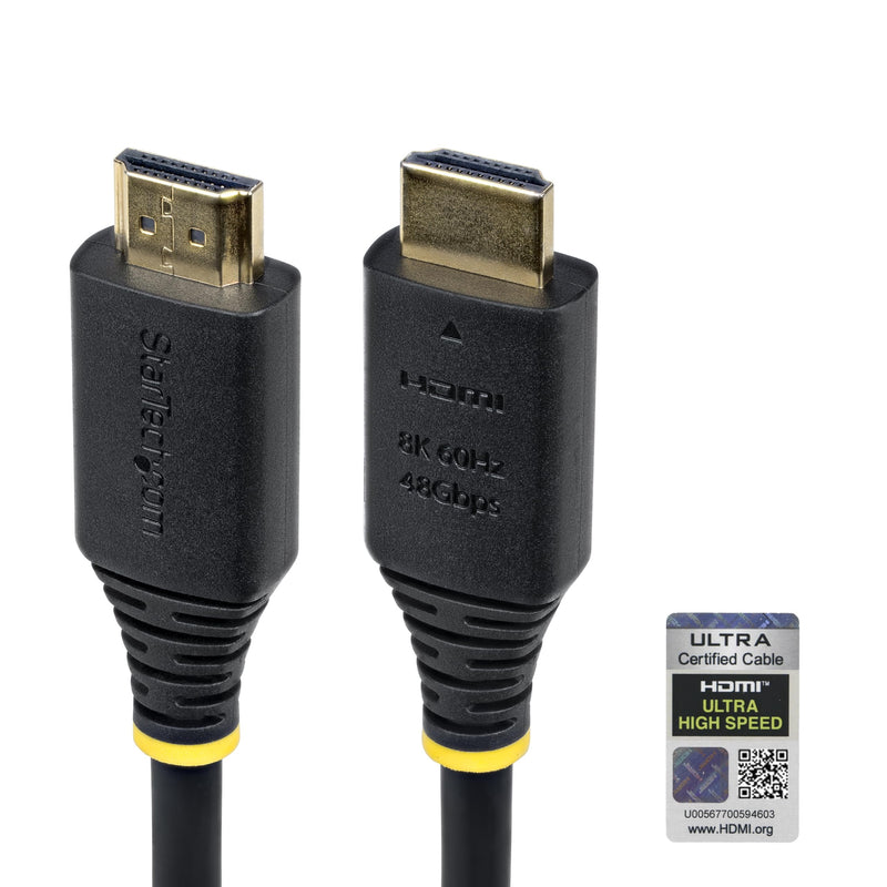 StarTech 15ft Ultra High Speed HDMI Cable, 8K 60Hz, HDR10+, 48Gbps | 8K 60Hz/4K 120Hz, HDMI 2.1 Cord with HDR10+ / eARC, Certified, HDMI21-CBL-8K60-15F 15 ft