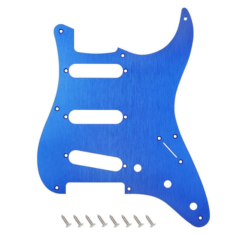 [AUSTRALIA] - Banworks CNC Processed Aluminum 8-Hole Vintage 50s ST SSS Pickguard 1 Ply Srtaight Edge Guitar Scratch Plate for Squier Classic Vibe SQ CV 50s Reissue Vintage Strat Style Electric Guitar JT/HB-15 Blue Aluminum Blue 