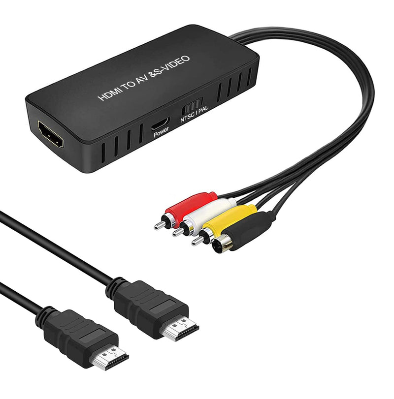 [AUSTRALIA] - HDMI to RCA and S-Video Converter, Audio Video Converter Adapter Support 720P/1080p for Roku/Xbox/Blu-ray/DVD/ PS3/ Laptop/TV/Projector etc. HDMI to S-Video Converter 