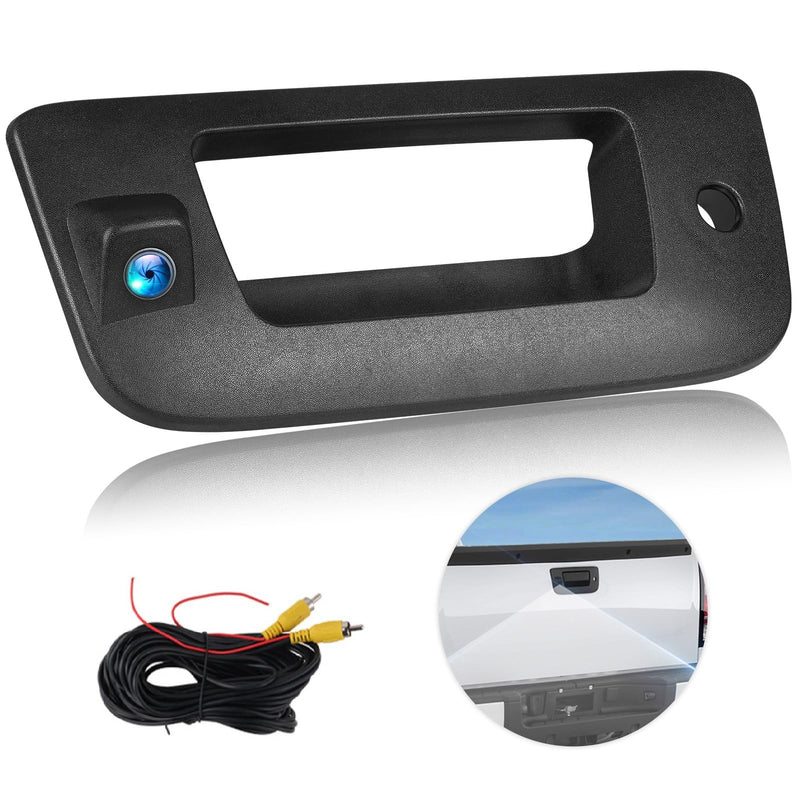 CAMECHO Tailgate Handle Back up Camera for 2007-2014 Chevrolet Chevy Silverado GMC Sierra 1500 2500 3500, IP67 Waterproof IR Night Vision Light Wide Angle AHD/CVBS/PAL Rear View Backup Camera Kit