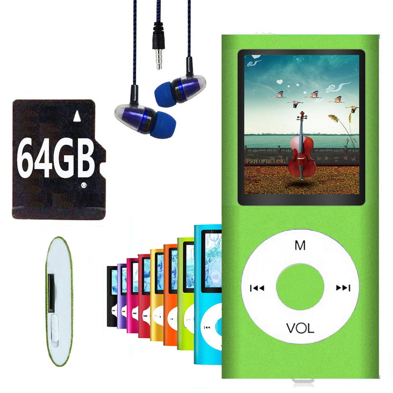 [AUSTRALIA] - 64GB MP3 Player, Hotechs MP3 Music Player with Slim Classic Digital LCD 1.82'' Screen Mini USB Port with FM Radio, Voice Record 
