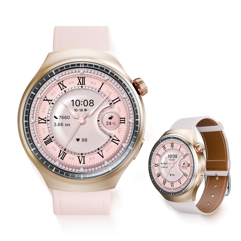Watches for Women,Compatible with iPhone/Android Phones,Women Smart Watches,with Heart Rate/Sleep/Spo2 Monitor,Sports Watch,Waterproof Fitness Smartwatch (Gold) Gold