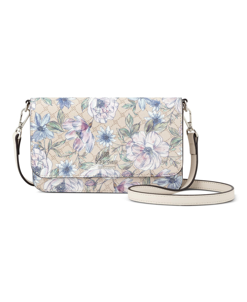 Nine West Luela Phone Small Floral Logo Milk