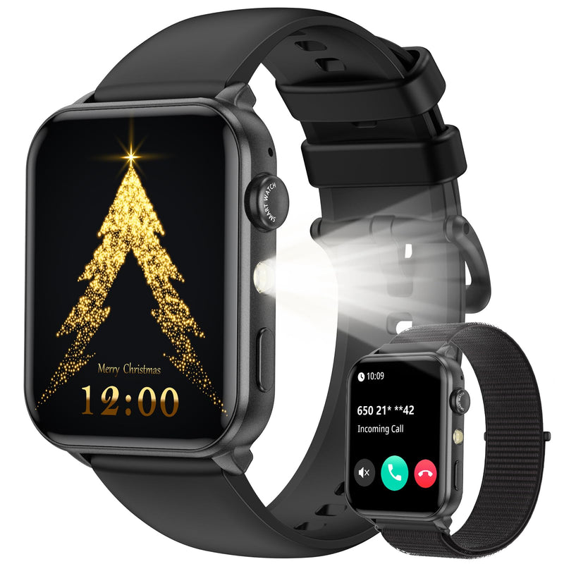 Smart Watch For Men Women,1.91" HD Screen Fitness Tracker With LED Flashlight,100+ Sport Modes Fitness Watch,Fitness Tracker Heart Rate/Sleep/Stress, IP68 Waterproof, Mens Watches For Android/IOS