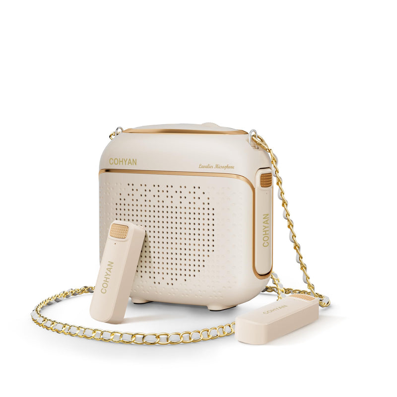 [AUSTRALIA] - Wireless Voice Amplifier with 2 Magnetic Lavalier Mics, Charging &Storage,Teachers Voice Amplifier with Laple Mic Speaker,Mini Voice Amplifier for Classroom,Speech,Training Outdoor (Skin Tone) Skin Tone 