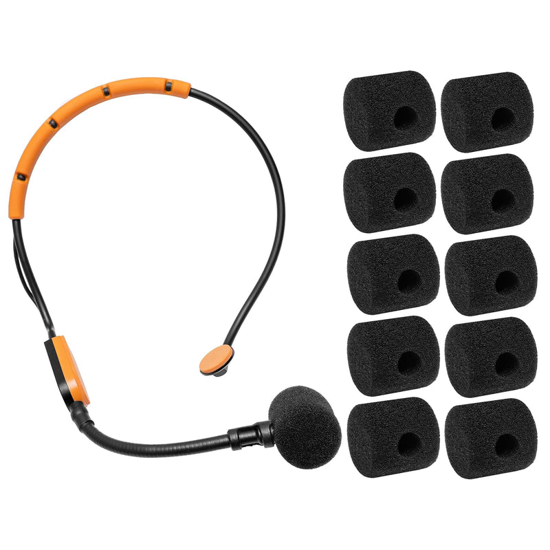 [AUSTRALIA] - 10 Pcs Mic Covers Pop Filter Compatible with Shure SM31FH SM31 Fitness Headset, PGA31, P31 Headset Microphone Bulk Value Bundle Windscreen (All Black) All Black 