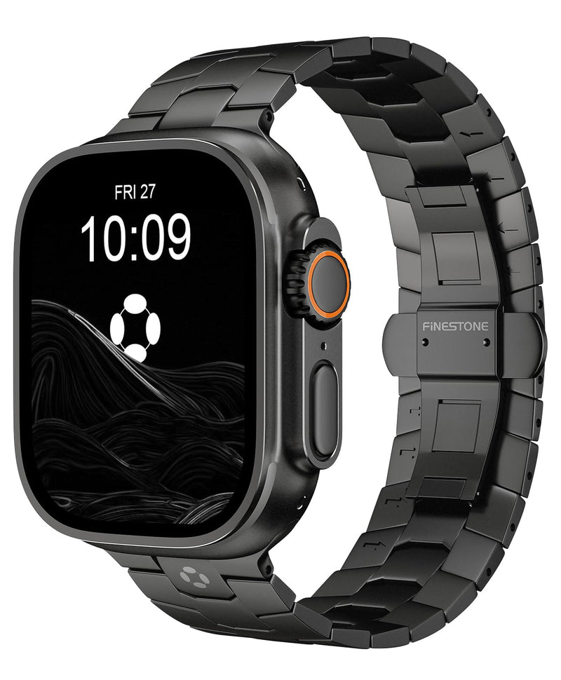 AGIS02 Titanium Band for Apple Watch Ultra 3/2/1 Band 49mm & Series 11/10 46mm, Grade 5 Titanium Ultra Watch Band for Men with DLC Coating, Durable and Lightweight iWatch Metal Strap AGIS02 | Black