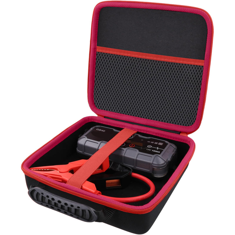 [AUSTRALIA] - Protection Storage Case Compatible with NOCO Boost GB40 / GB20 / X GBX45 UltraSafe Jump Starter Lithium Battery Booster Pack and Accessories（Black Case + Red Zipper）-Flaxune Case for Boost GB40 / GB20 / X GBX45 