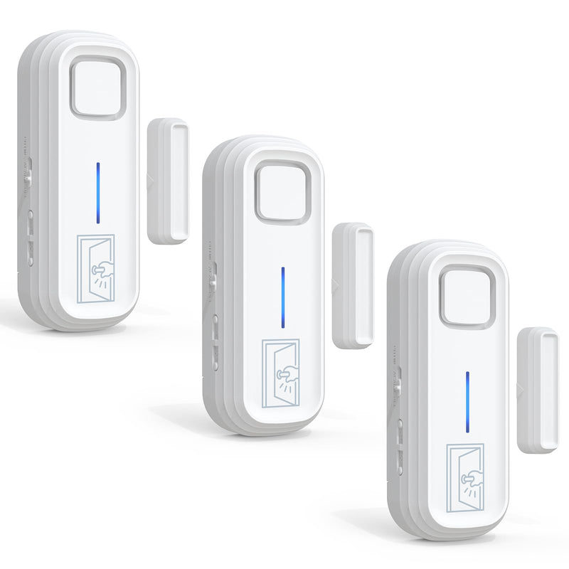 [AUSTRALIA] - SanJie Door Left Open Alarm with Delay(Instant/30s/1min/2min/4min),Window Fridge Door Alarm for Kids Safety,Volume Adjustment Mute-120dB,2 Tones,5 Modes,Ajar Alert for Freezer Garage Home,3 Sensor 3 Sensors 