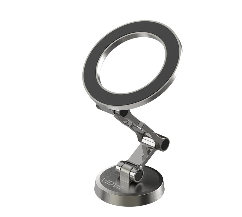 Premium Magnetic Car Phone Mount, Strong Metal Build, 360° Rotation Foldable Dashboard Holder, Powerful Magnet for iPhone, Samsung & All Smartphones – VIDVIE