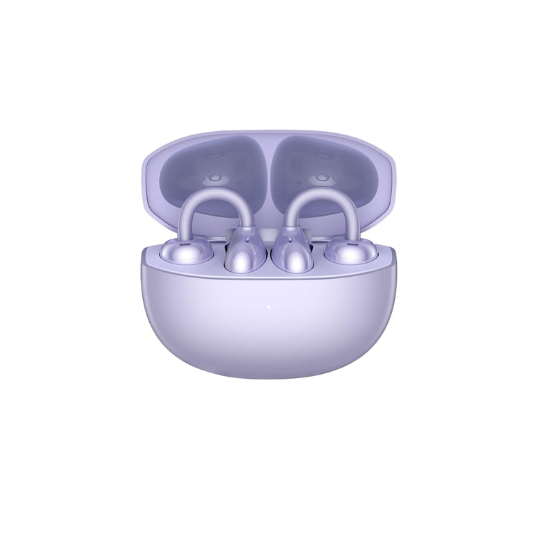 HONOR Choice Earbuds Clip, 36 Hours Bluetooth Headphones, Noise Cancelling Open-Ear Headphones, Bluetooth 5.3 Headset with Microphone, IP54 Wireless Earphones, Purple
