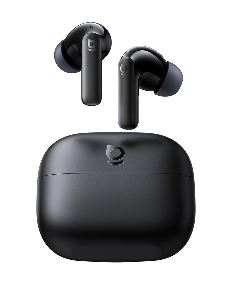Baseus Bass BP1 NC Hybrid Active Noise Cancelling Wireless Earbuds, 12mm Super-Bass Driver, 41H Playtime, Bluetooth 6.0, IP55 Waterproof, 4-Mic AI ENC, 24 Customizable EQ Black