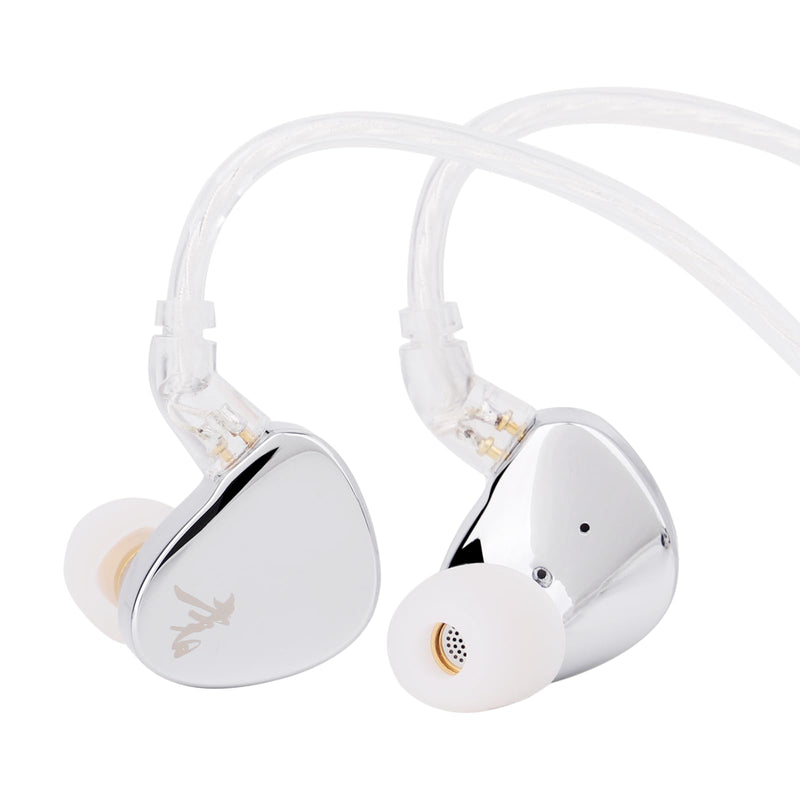 Linsoul WGZBLON SHU in Ear Monitor,Dual Dynamic Driver HiFi IEM Earphones,Professional DAC Chip Wired Earbuds,Zinc Alloy Shell,High-Purity Silver-Plated Cable for Audiophile (4.4mm No Mic, Silver) 4.4mm No Mic