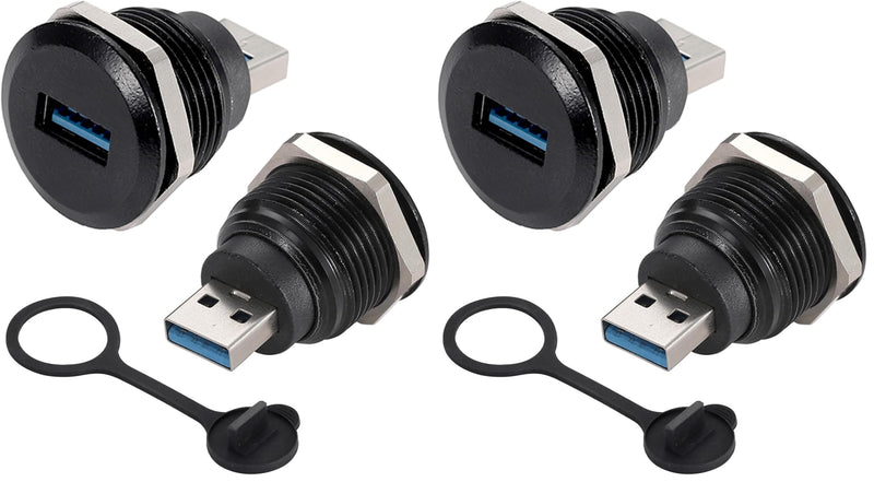 PENGLIN 2PCS USB 3.0 Connector, USB Male to Female Conversion Connector, USB3.0 Panel Mount Extension Adapter for Data Transfer/Charging (Pack of 2) USB 3.0(2PCS) (Pack of 2)