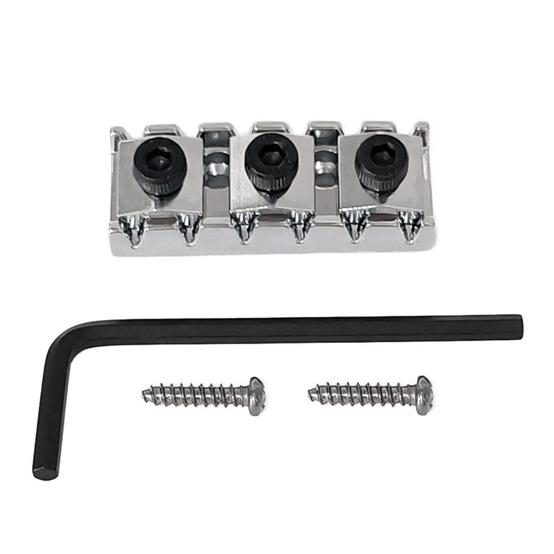 43mm Steel Floyd Rose Guitar Locking Nut, Electric Guitar Tremolo Bridge Lock for Floyd Rose Bridge System Special Replacement Parts/Silver/1 Set 43x16.7x8.4mm-1Set Silver