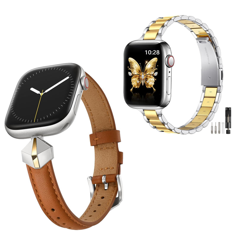 WFEAGL Band Compatible with Apple Watch Bands Women 38mm 40mm 41mm 42mm(Series 11/10),Dressy Slim band for iWatch SE Series 11/10/9/8/7/6/5/4/3/2/1