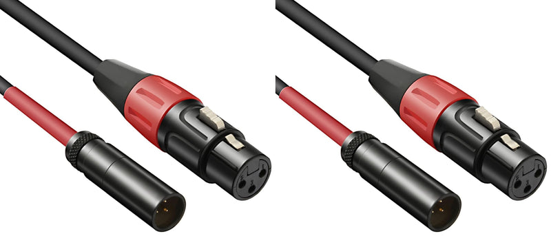 Mini XLR Male to XLR Female Microphone Audio Cable for Blackmagic Pocket 4K Camera Video Assist 4K - 1ft (Pack of 2) 1 feet (Pack of 2)