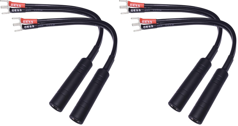 CNCESS CESS-002S Barrier Spade Fork to 1/4 Inch TS Speaker Cable Adapter (Small Spade) (Pack of 2) Small Spade (Pack of 2)