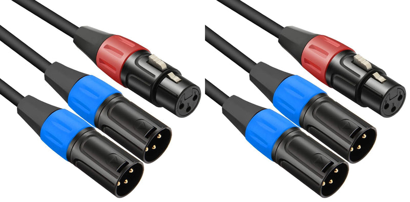 [AUSTRALIA] - XLR Splitter Cable, 1 XLR Female to Dual XL R Male Patch Y-Splitter Balanced Microphone Cord Audio Cable Adapter - 5 feet (Pack of 2) 5 feet (Pack of 2) 