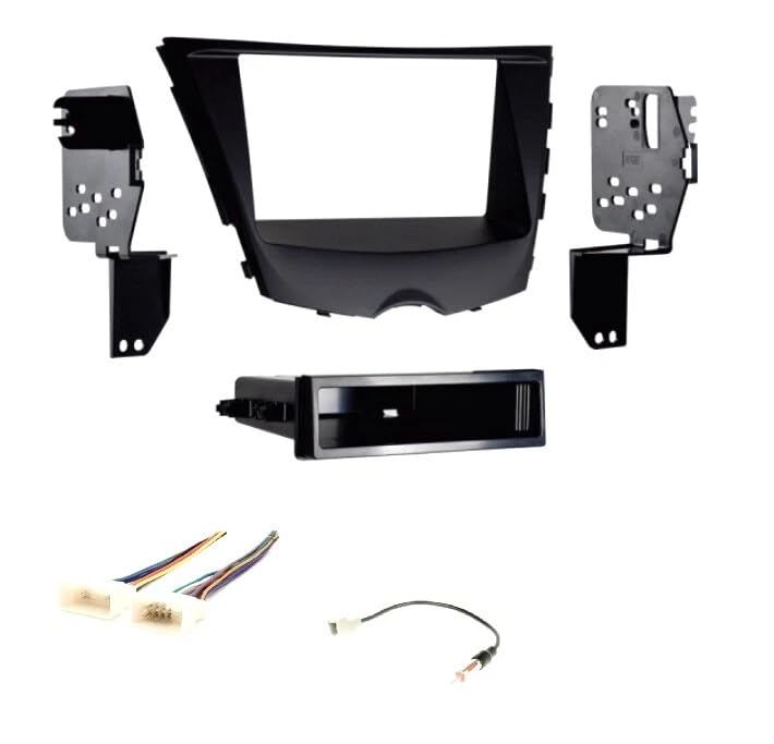 Single Din Car Stereo Install Kit, Wire Harness and AM/FM Radio Antenna Adapter -No Factory External Amp Vehicles Only: Made for 2012 2013 2014 2015 2016 2017 Hyundai Veloster