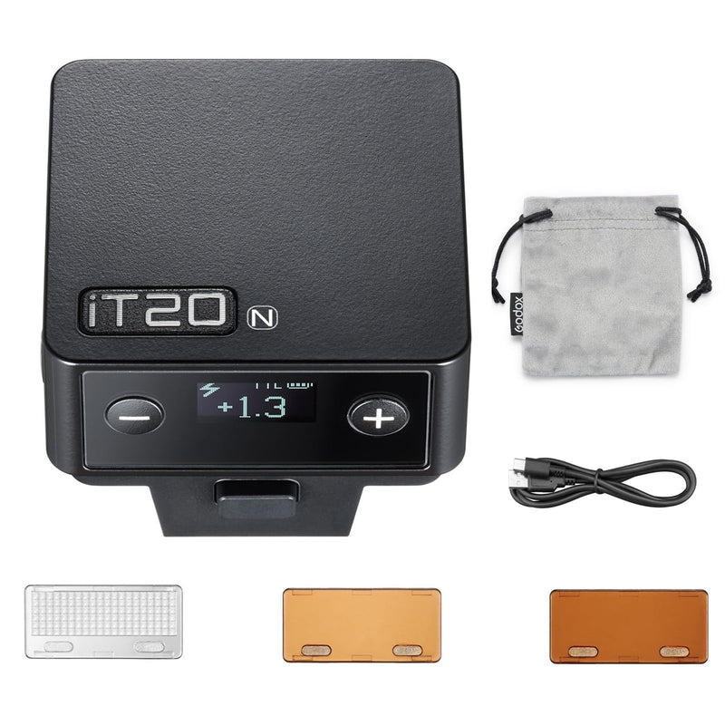 GODOX iT20N Mini Camera Flash iT20 for Nikon with TTL Auto-Metering 1.5s Recycling 700 Flashes Built-in Lithium Battery with Magnetic Diffuser Filters Compatible with Mirrorless Nikon Camera Black