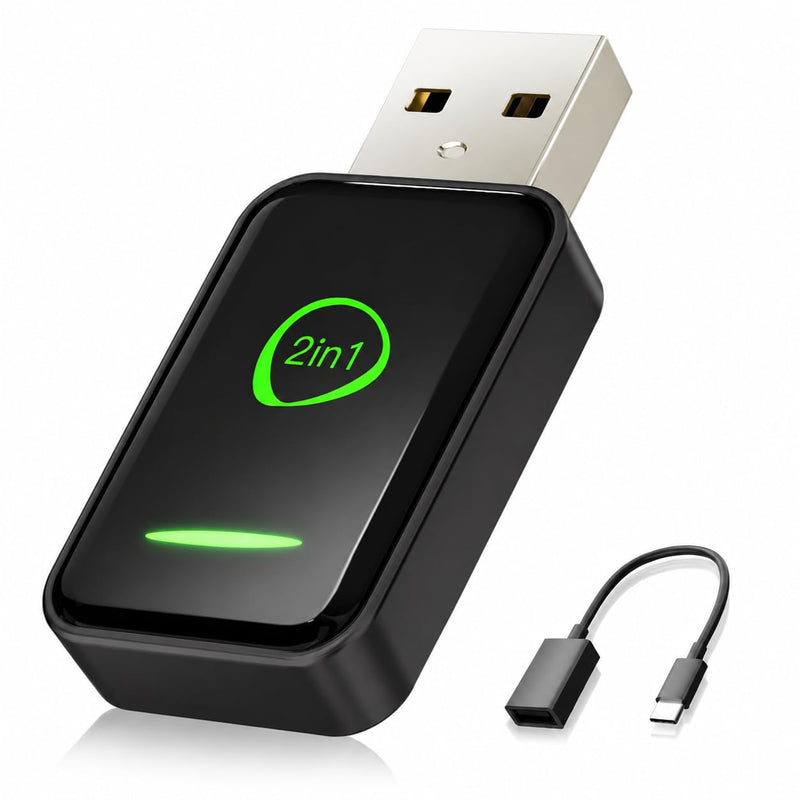 Wireless CarPlay Adapter 2025 Upgrade,Mini USB Design for Cars with Built-in Wired Apple CarPlay, 2-in-1 Plug and Play Easy Use Fast Stable Connection Car Play for iPhone(Black) black