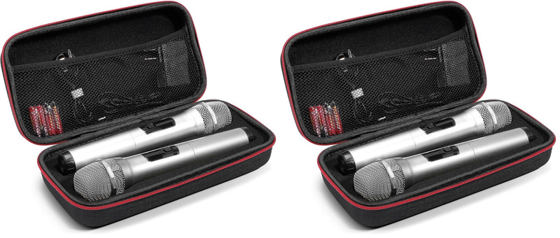 IMIKEYA Case: Portable Storage Box Case Hard EVA Cover Carrying Bag Dual Handheld Mic Shockproof with Zipper Hard Travel (Pack of 2) 30x15cm (Pack of 2)