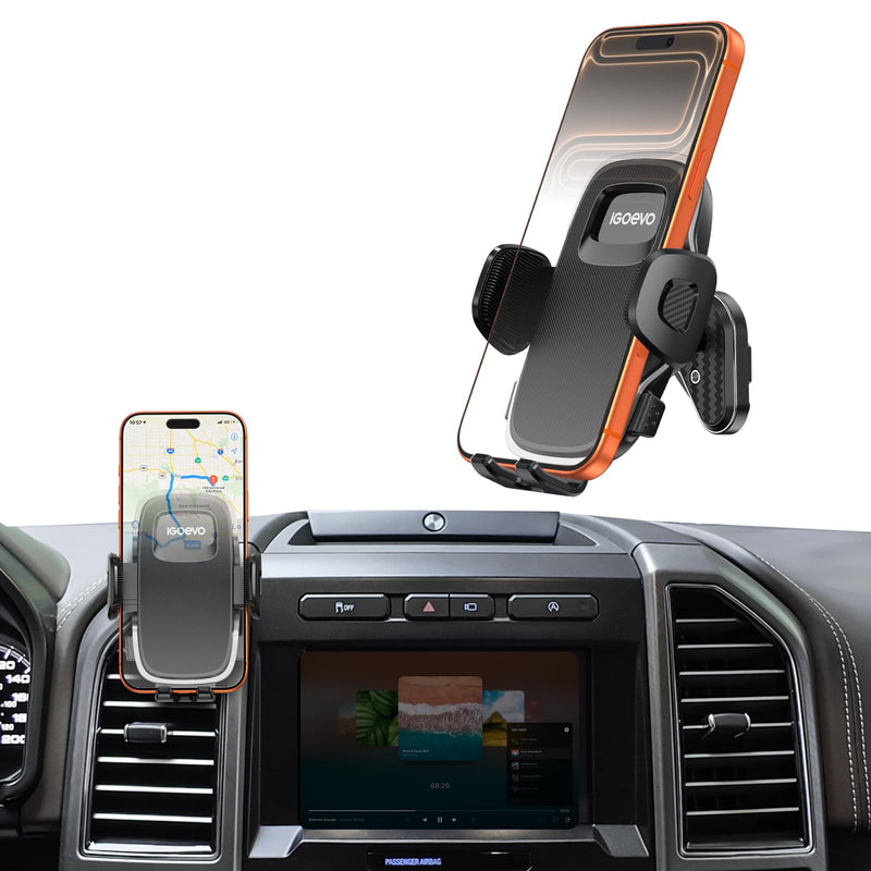 Ford F-150 2015–2020 / Super Duty 2017–2021 / Expedition 2018–2021 Vent Phone Mount | All-Metal, Heavy-Duty, OEM-Like Fit for Smartphones Black - Clamp Mount
