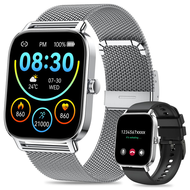 Smart Watch for Men Women Fitness: Waterproof Make Answer Call Digital Mens Watches Pedometer Smartwatch for Android Phone iPhone Samsung Compatible SpO2 Sleep Heart Rate Monitor Running Step Tracker