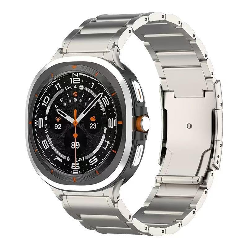 Titanium Band for Galaxy Watch Ultra 2 47mm 2026,No Gap Watchband with Integrated Buckle Replacement Strap Accessory for Samsung Galaxy Watch Ultra 47mm (2026/2025/2024),Black Titanium