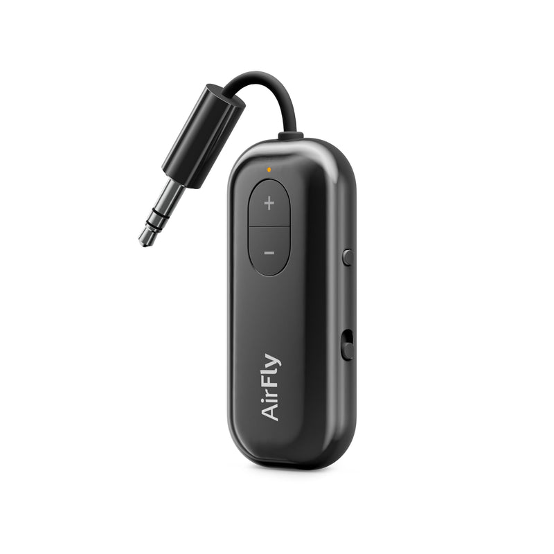 [AUSTRALIA] - Twelve South AirFly SE, Bluetooth Wireless Audio Transmitter for AirPods/Wireless or Noise-Cancelling Headphones; Use with Any 3.5 mm Audio Jack on Airplanes, Gym Equipment or iPad/Tablets (Black) Black 